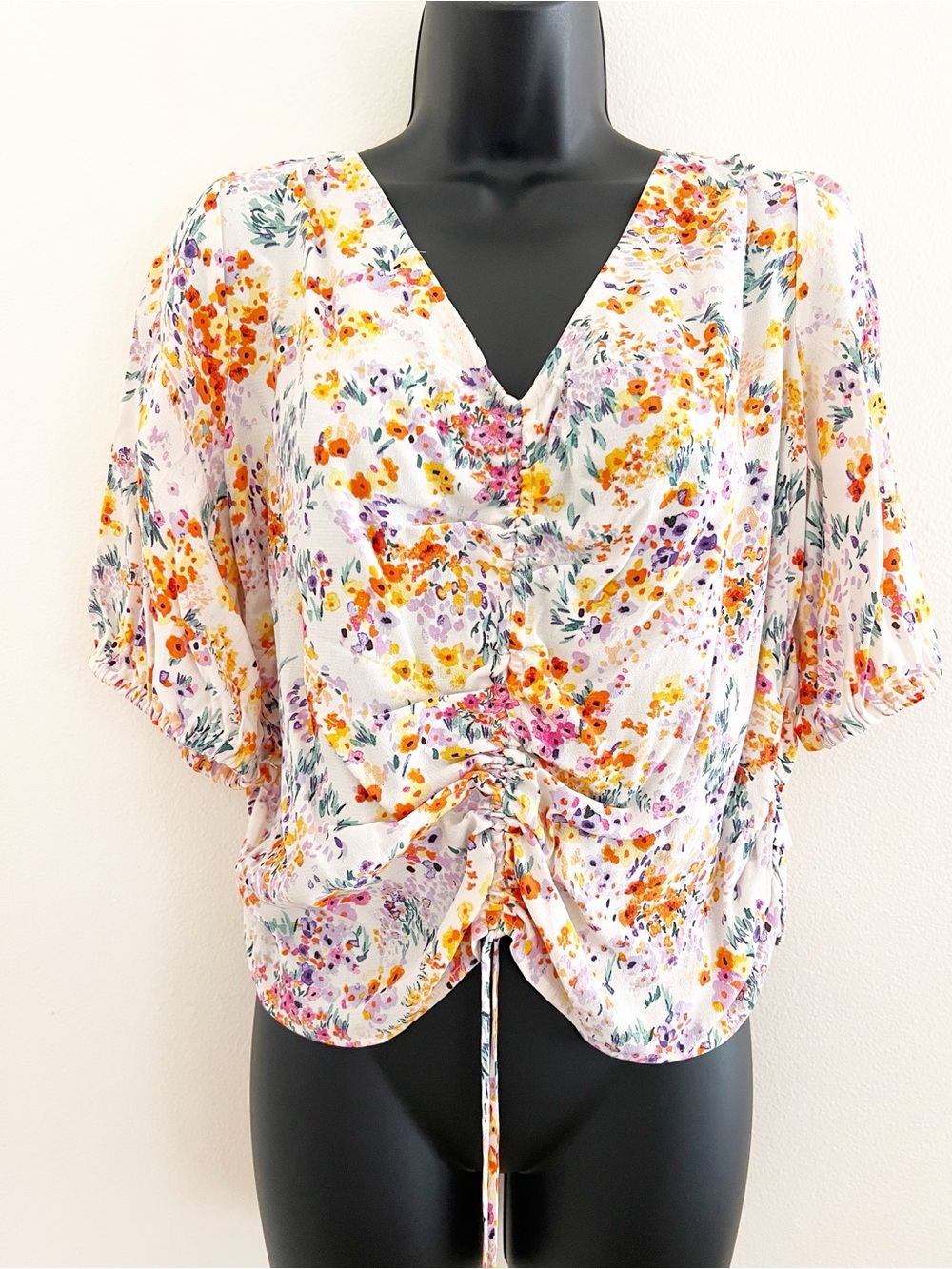 H&M Ruched Floral Top